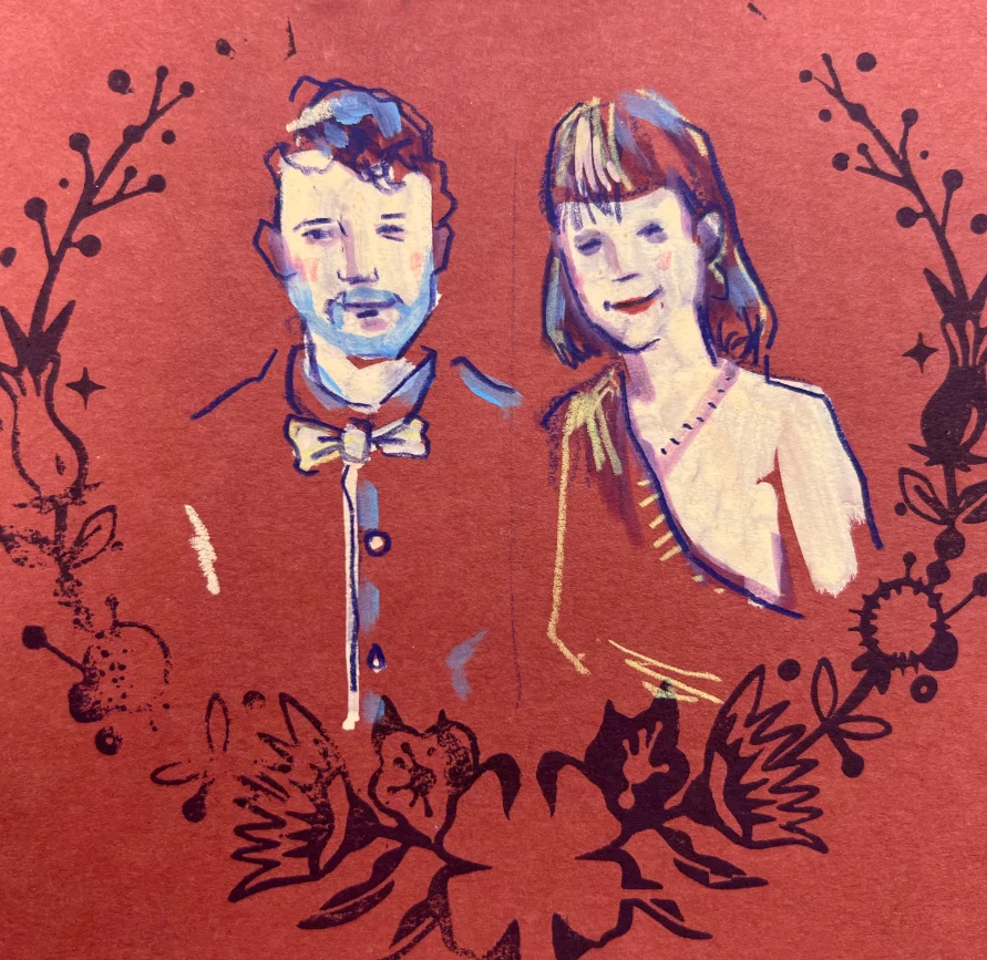 Traumhochzeit hochzeitszeichner Beispiel live illustration